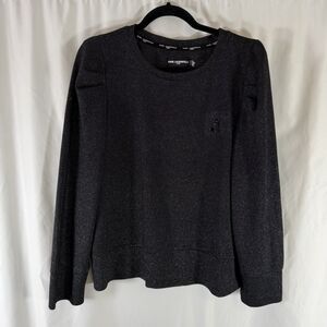 Karl Lagerfeld Paris Sweater Women's Large Black Pullover Long Sleeve